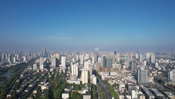 安徽合肥城市高楼建筑航拍