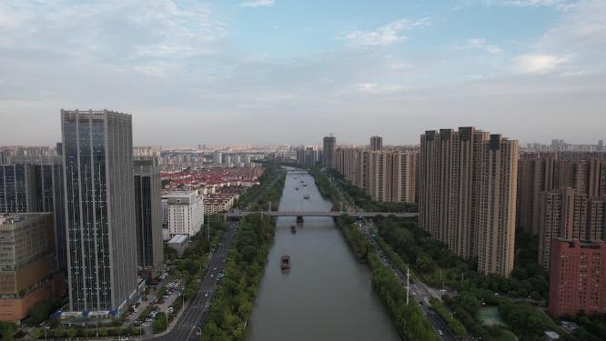 江苏无锡京杭大运河航拍