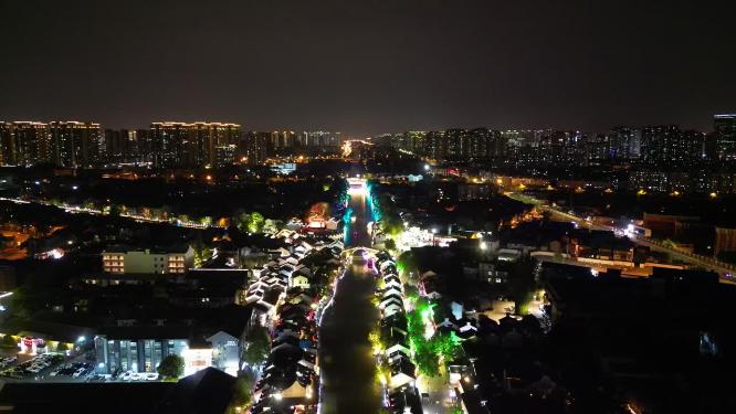 江苏无锡清名桥历史文化街区古运河风景区航拍