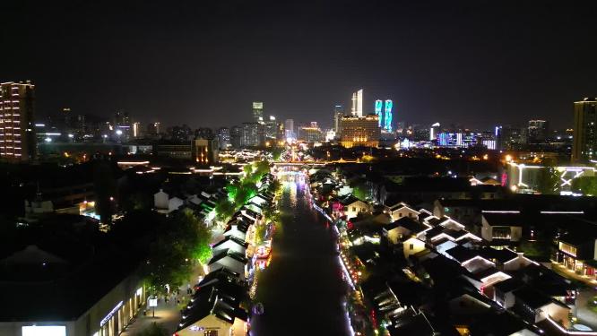 江苏无锡清名桥历史文化街区古运河风景区航拍