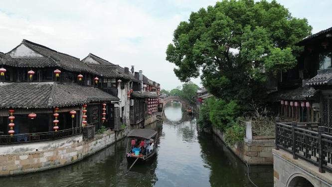 江苏西塘古镇5A景区航拍