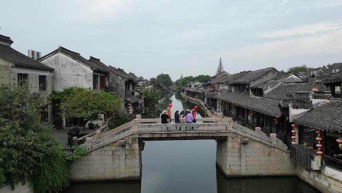 江苏西塘古镇5A景区航拍