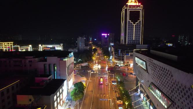 江苏镇江城市夜景灯光航拍