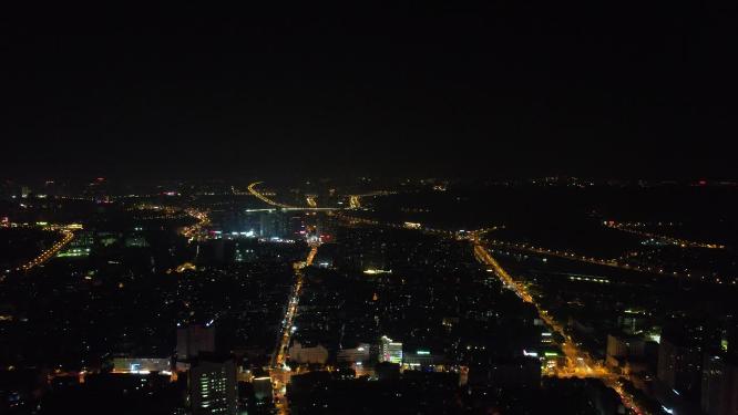 江苏镇江城市夜景灯光航拍