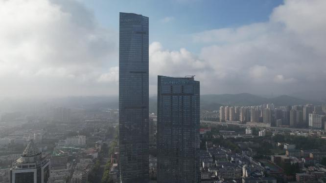江苏镇江苏宁广场地标建筑航拍