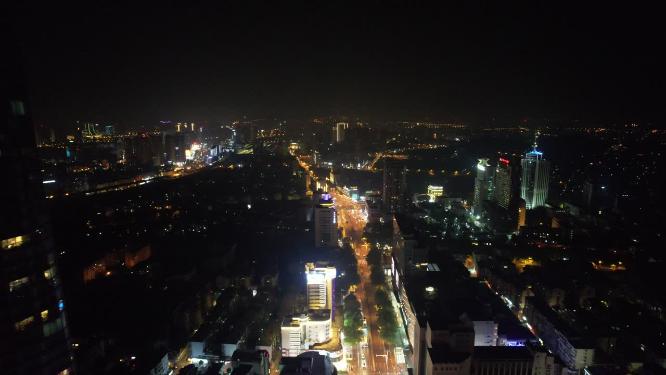 江苏镇江城市夜景灯光航拍