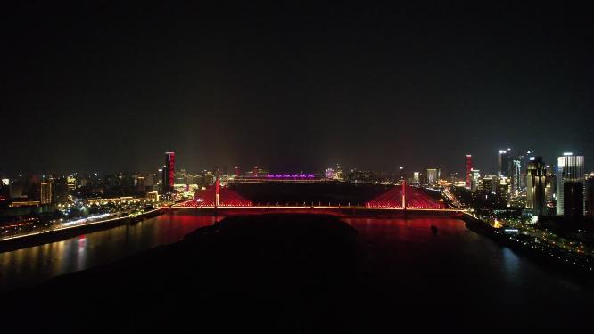 江西南昌八一大桥地标建筑航拍