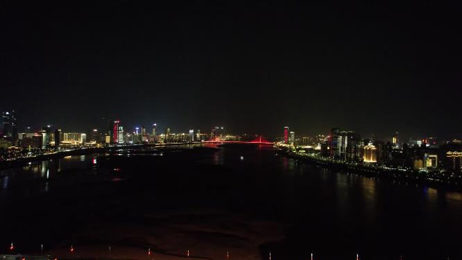 江西南昌城市夜景灯光航拍