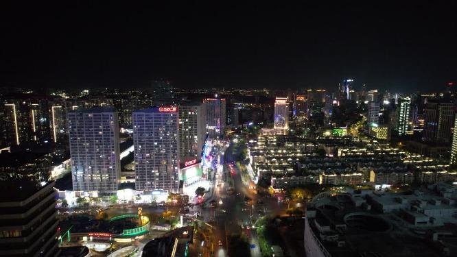 江西南昌城市夜景灯光航拍