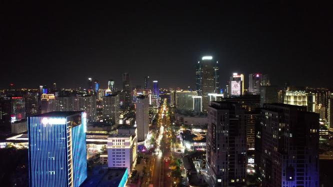 江西南昌城市夜景灯光航拍