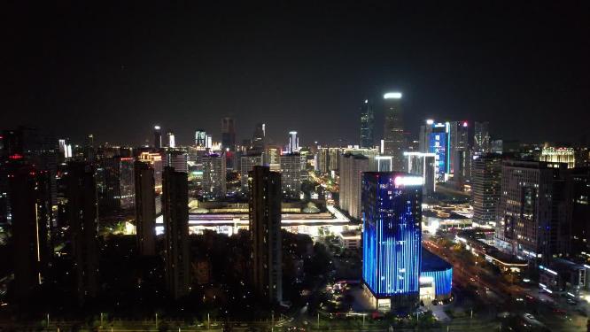 江西南昌城市夜景灯光航拍