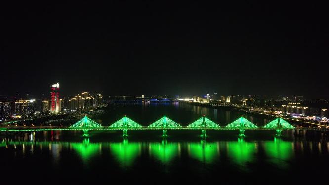 江西南昌朝阳大桥交通航拍