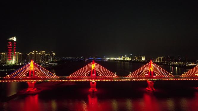 江西南昌朝阳大桥交通航拍