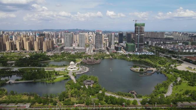 江西抚州名人雕塑园4A景区航拍