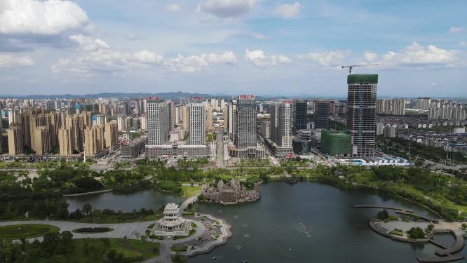 江西抚州名人雕塑园4A景区航拍