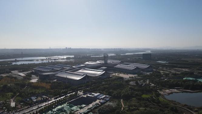 河北石家庄商务区城市建设航拍