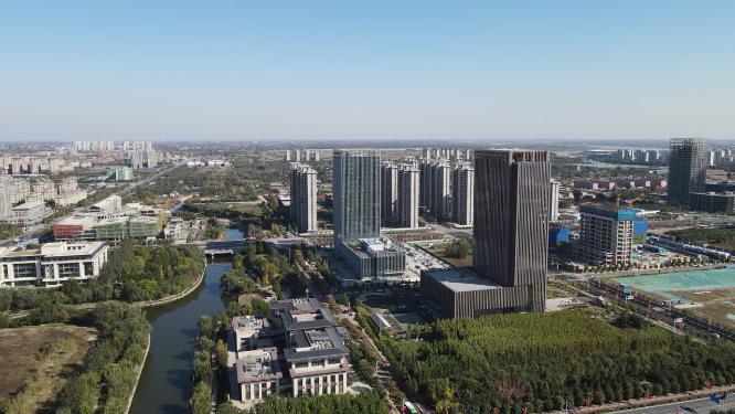 河北石家庄商务区城市建设航拍