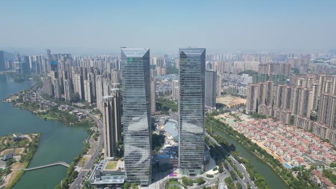 湖南长沙地标梅溪湖金茂双塔文虎艺术中心