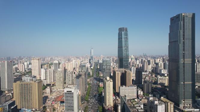 湖南长沙城市风光世贸大厦航拍