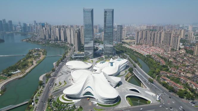 湖南长沙地标梅溪湖金茂双塔文虎艺术中心