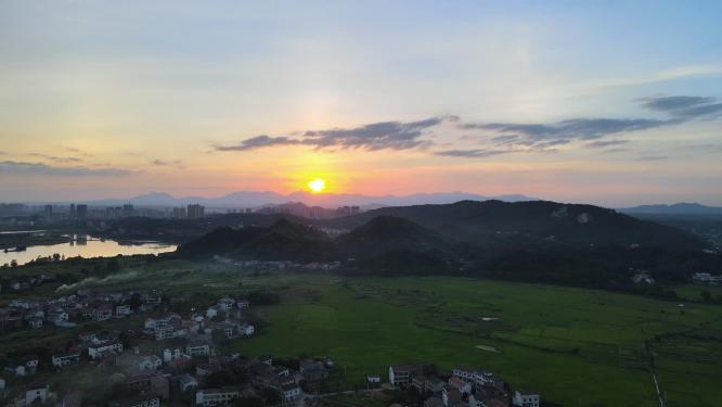 美丽乡村农田农业种植航拍