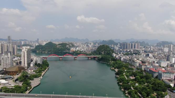 广西柳州城市风光航拍