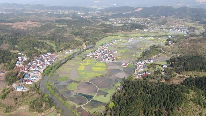 美丽乡村农田农业种植航拍