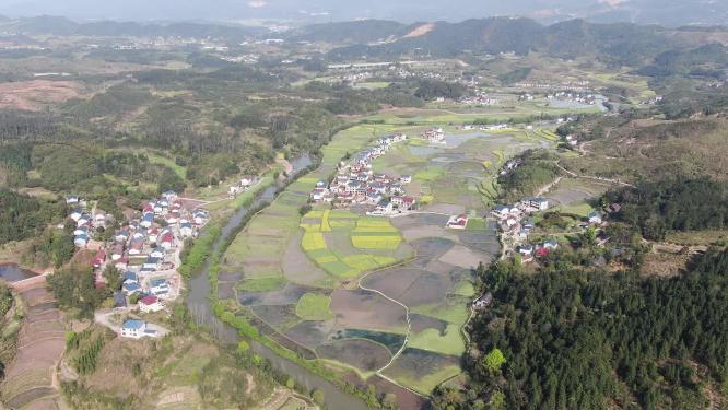 美丽乡村农田农业种植航拍