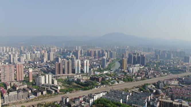 航拍湖南怀化城市建设