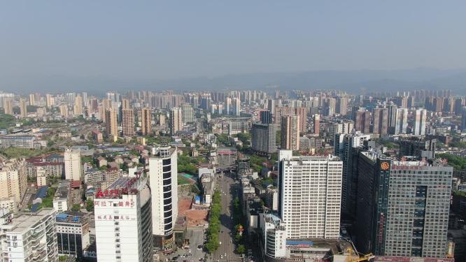 航拍湖南怀化城市建设