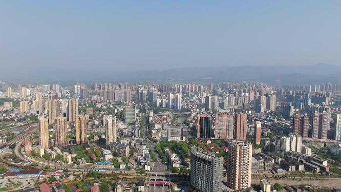 航拍湖南怀化城市建设