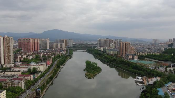 湖南怀化舞水河风光航拍