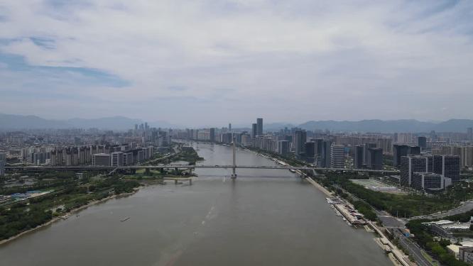 福建福州闽江桥梁航拍