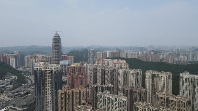 贵阳花果园密集高楼建筑航拍
