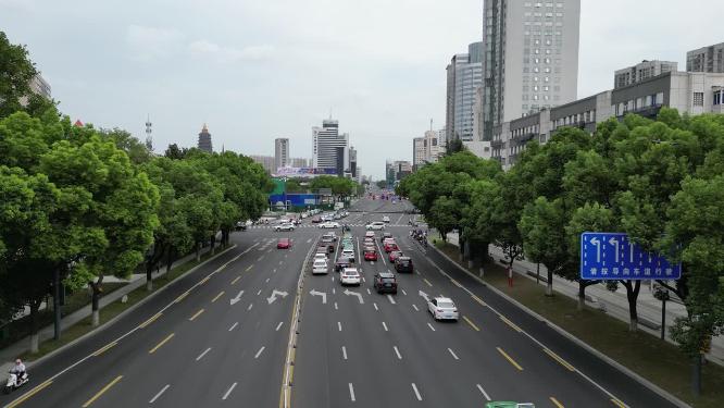 江苏常州城市交通航拍