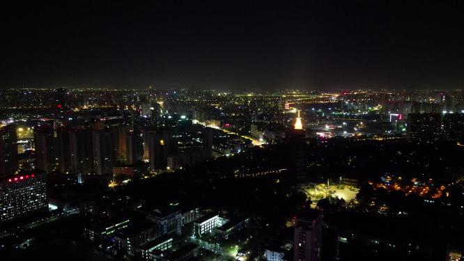 江苏常州城市夜景航拍