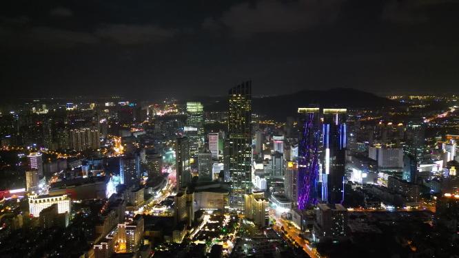 江苏无锡城市夜景灯光航拍