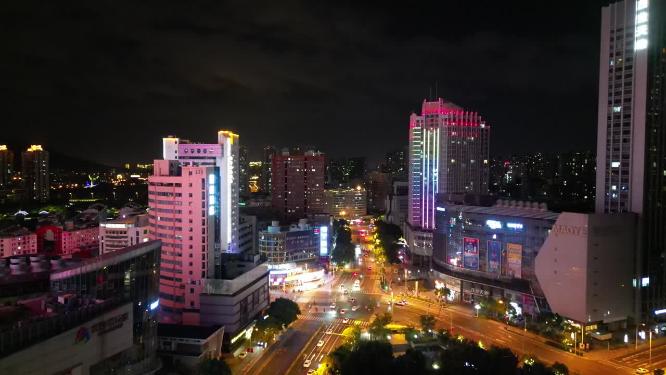 江苏无锡城市夜景灯光航拍