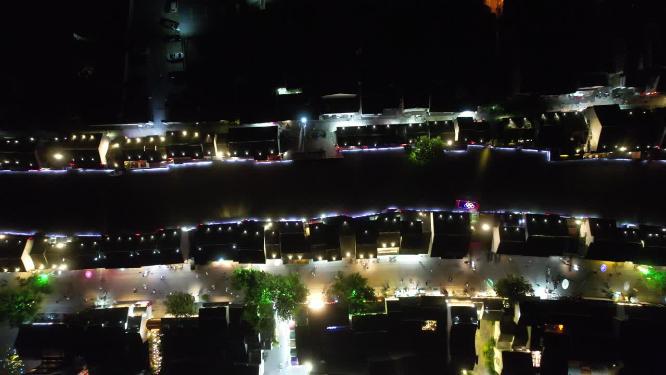 江苏无锡清名桥古运河景区夜景航拍