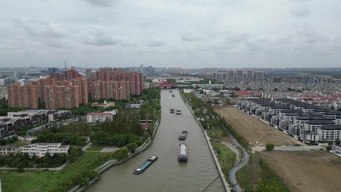 江苏苏州京杭大运河航拍