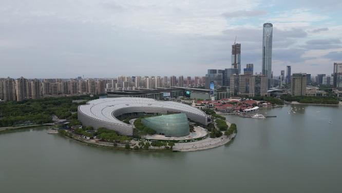 江苏苏州文化艺术中心城市地标航拍