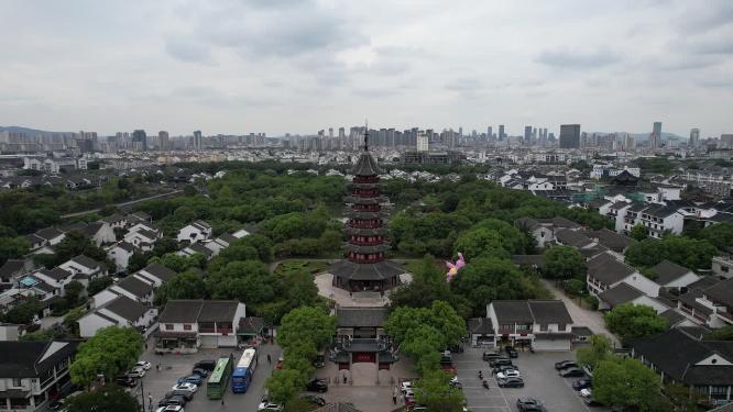 江苏苏州盘门景区4A景区航拍