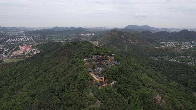 江苏苏州苏州灵岩山风景区航拍