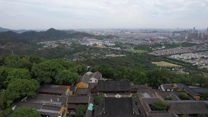 江苏苏州苏州灵岩山风景区航拍