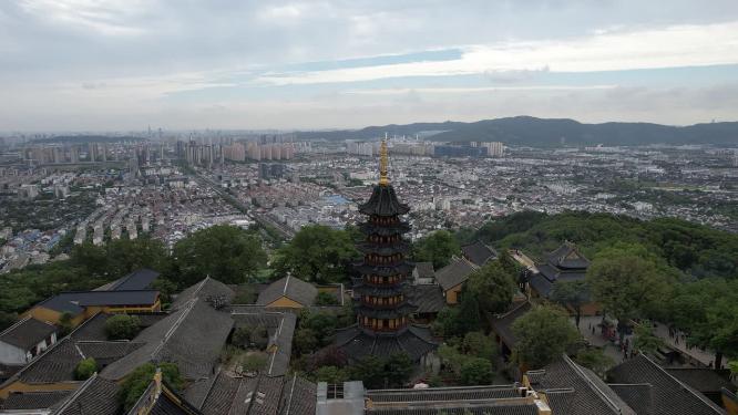 江苏苏州苏州灵岩山风景区航拍
