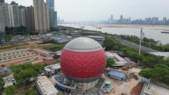 江西南昌老图书馆科技馆博物馆航拍