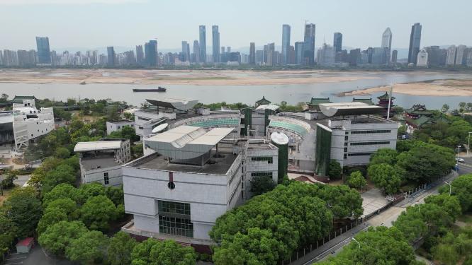 江西南昌老图书馆科技馆博物馆航拍