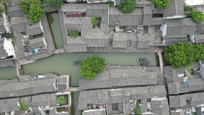 浙江乌镇5A景区航拍