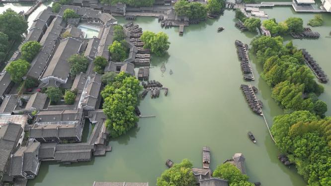 浙江乌镇5A景区航拍