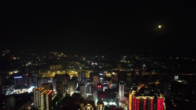 湖南株洲城市夜景航拍